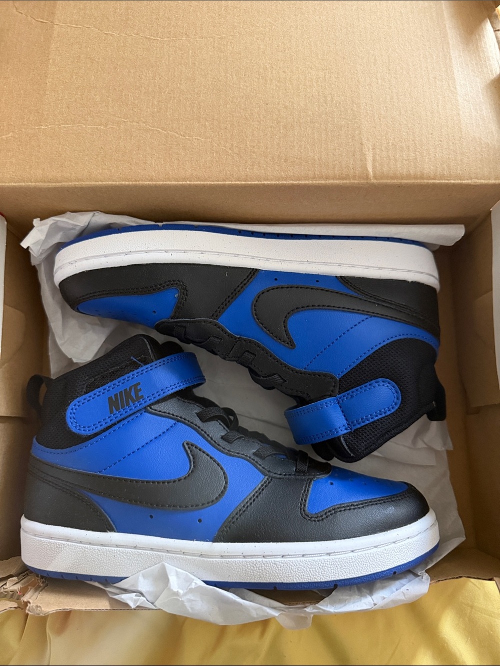 Nike Kids Mid-Top Sneakers in Royal Blue and Black